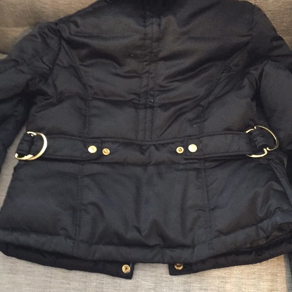 Guess Fur Hooded Jacket black with Gold Accents - Picture 12 of 12